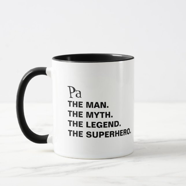 Caneca Homem Mito Lenda Engraçado Coffee Mug Personalizad (Esquerda)