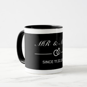 Caneca Homem Negro Minimalista Moderno e Sra. Aniversário