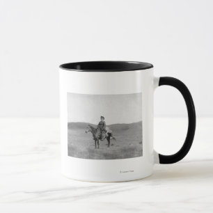 Caneca Homem no cavalo com a fotografia massacrada do