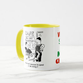 Caneca Homem passa o dia comendo café da manhã todo