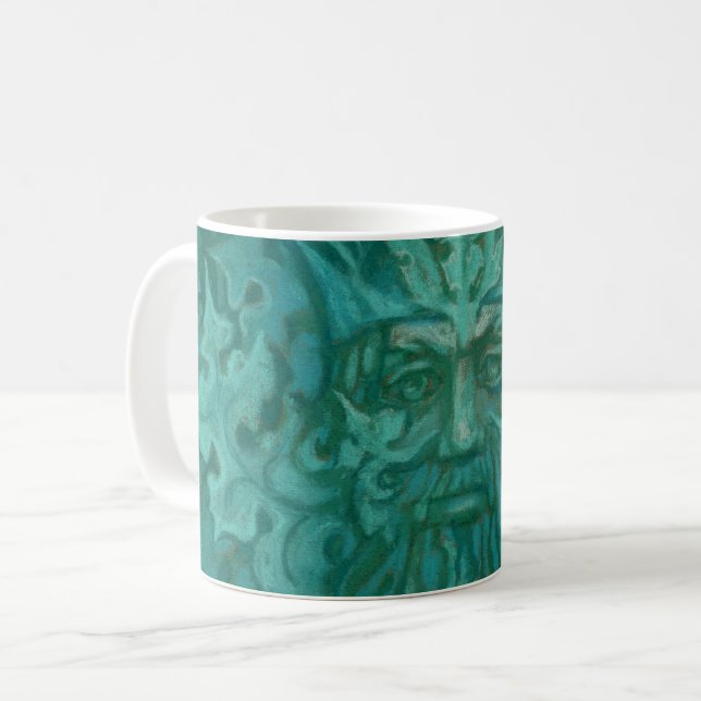 Caneca Homem Verde, Rei Florestal, Deus Pagão, Arte Fantá (Frente Esquerda)