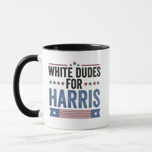Caneca Homens Brancos Para O Apoio Da Harris Presidente K