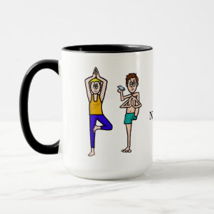 Caneca Homens Engraçados em Posições em Yoga Mug