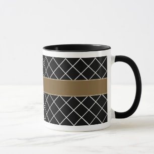 Caneca Homens Monogrammed pretos de Brown