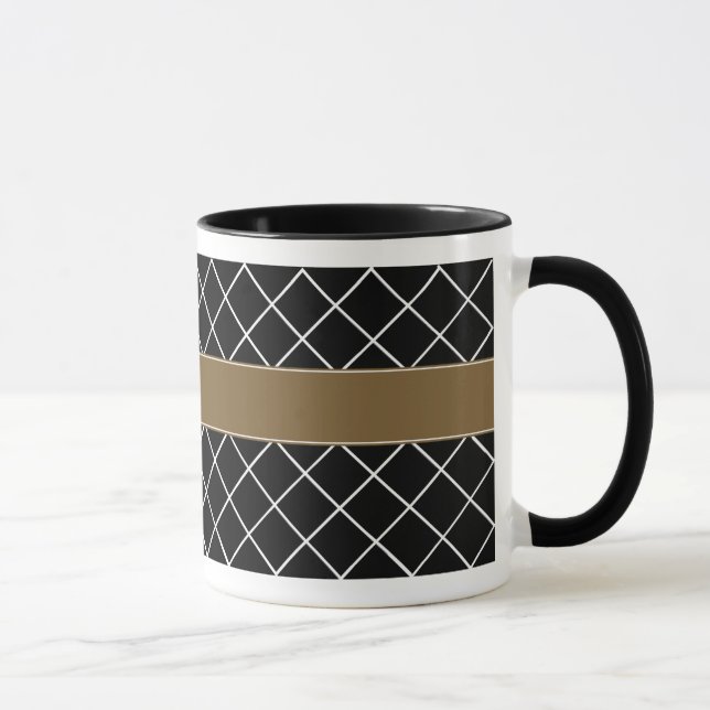 Caneca Homens Monogrammed pretos de Brown (Direita)