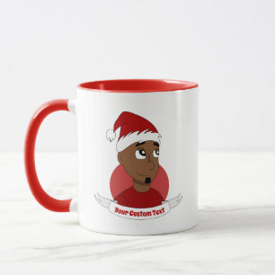 Caneca Homer sorridente desenho animado de Natal Mug