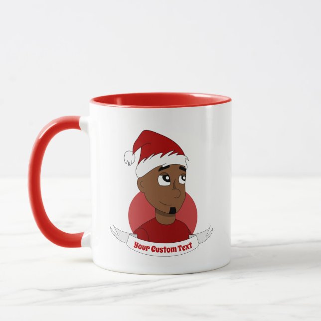 Caneca Homer sorridente desenho animado de Natal Mug (Esquerda)