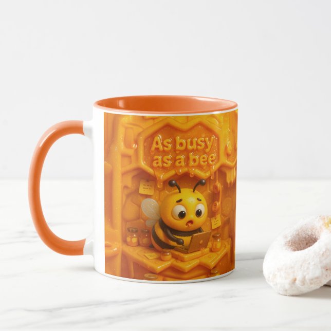 Caneca Honey office hustle – as busy as a bee (Com Donut)