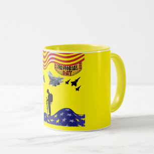 Caneca Honra no dia da memória amarelo
