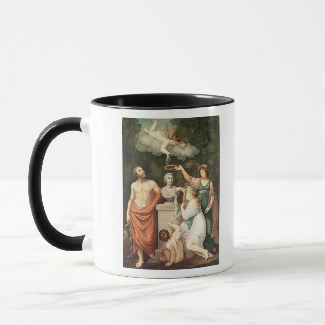 Caneca Honrando o busto de Linnaeus (Esquerda)