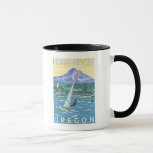 Caneca Hood River, surfistas de ORWind & pensionistas do