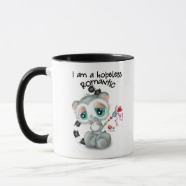 Caneca Hopeless romantic adorable Lemur - hand-drawn