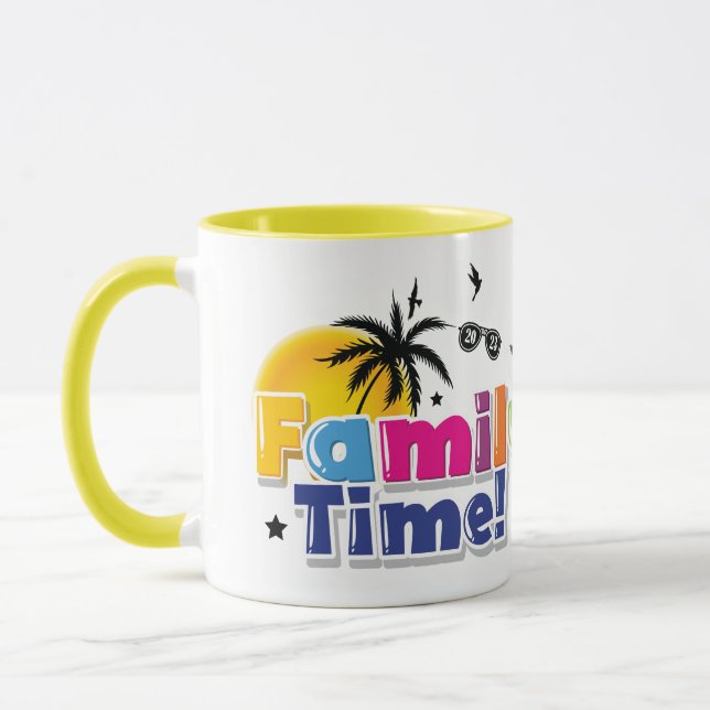 Caneca Horário da Família | Imagem personalizada | Bolsa  (Esquerda)