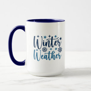 Caneca Horário de inverno - Tipografia de Férias de Neve