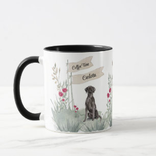 Caneca Horário do Café Labrador Negro-Bonito