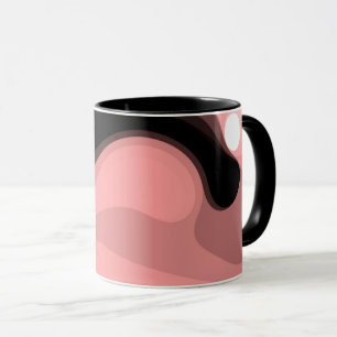 Caneca Horizonte Sunset: Abstrato cor-de-rosa, preto e br