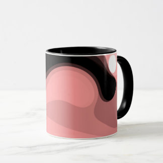 Caneca Horizonte Sunset: Abstrato cor-de-rosa, preto e br