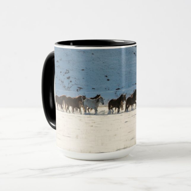 Caneca Horse Drive in Winter on Hideout Ranch (Frente Esquerda)