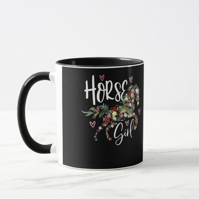 Caneca HORSE GIRL Ama Cavalos Cavalos Andando Cavalos Cav (Esquerda)