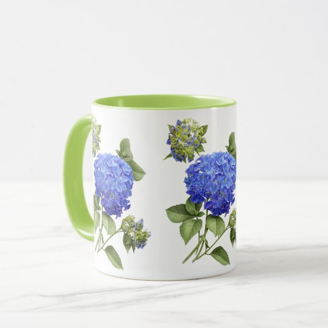 Caneca Hortênsias Azuis (Frente Esquerda)