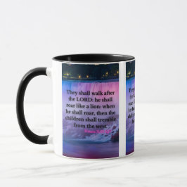 Caneca Hosea 11:10 KJV Bíblia Pic Verso Pic Mug De Dois T