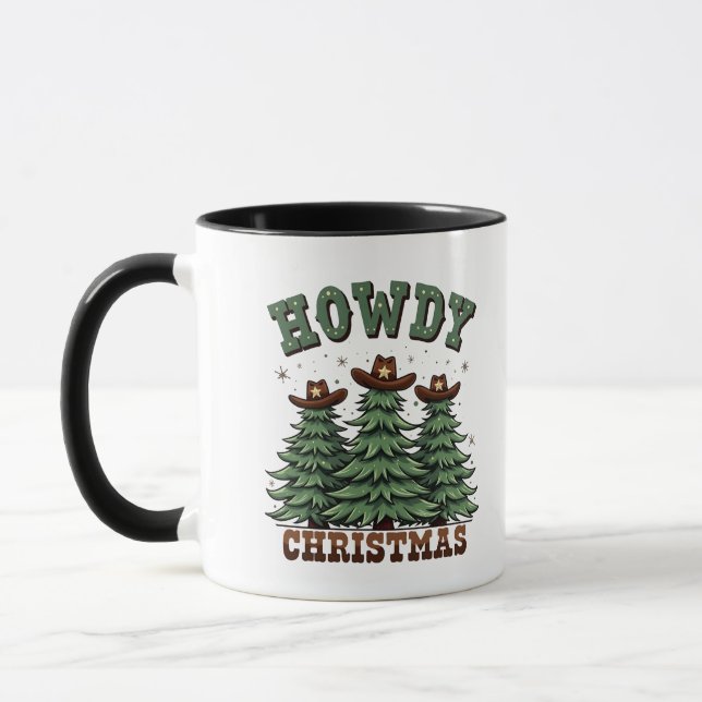 Caneca Howdy Christmas Cactus Western Xmas (Esquerda)