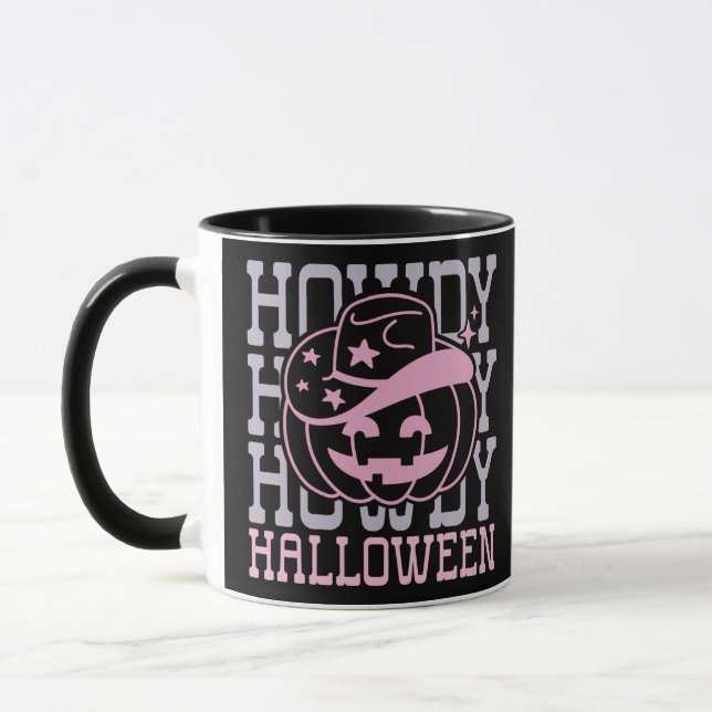 Caneca Hoween Halloween Pumpkin Cowboy Halloween Black Ha (Esquerda)