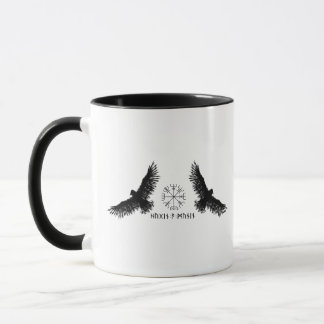Caneca Hugin & Munin | Vegvisir | Odins Raben | schwarz