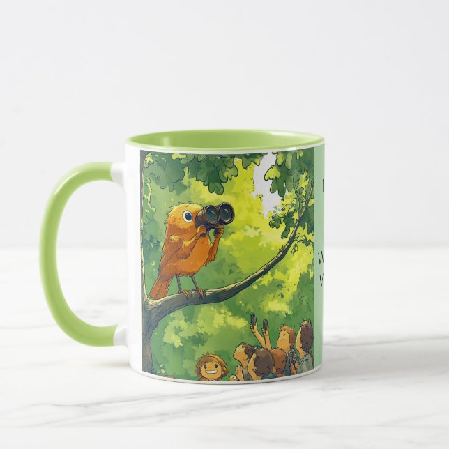 Caneca Humanos Observando Pássaros (Esquerda)