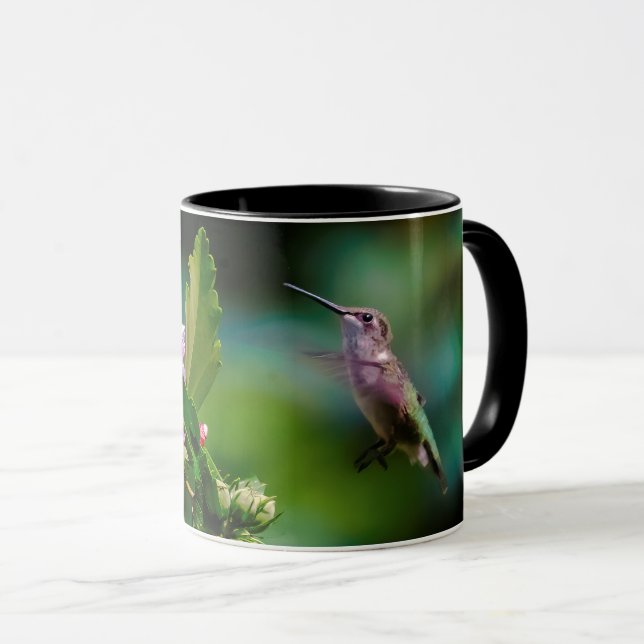 Caneca Hummingbird com garganta de rubi - Fotografia orig (Frente Esquerda)