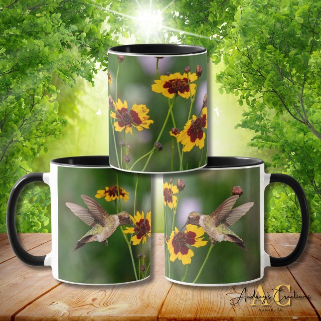 Caneca Hummingbird "em Plains Coreopsis" (Criador carregado)