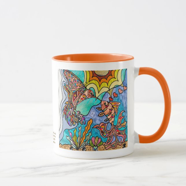 Caneca Hummingbird Goldfish Reflexão Fantasia Art Mug (Direita)