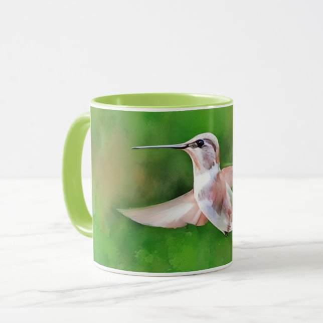Caneca Hummingbird Hover Nature Art Mug Cup (Frente Esquerda)