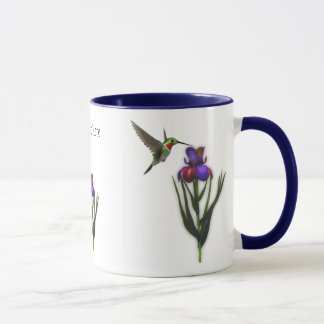 Caneca Hummingbird Iris Flower Mug