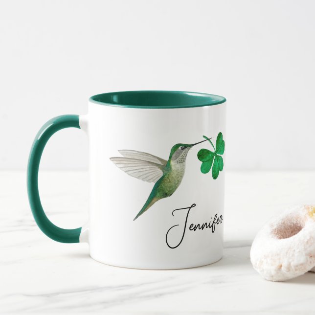 Caneca Hummingbird Personalizado e Café Mu com Dois Tonel (Com Donut)
