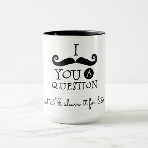 Caneca Humor branco-preto com bigode