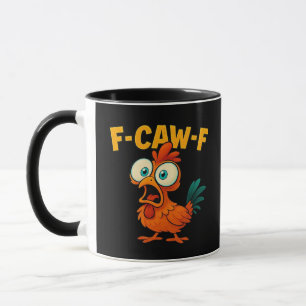 Caneca Humor Corvo Engraçado F-Caw-F Gótico