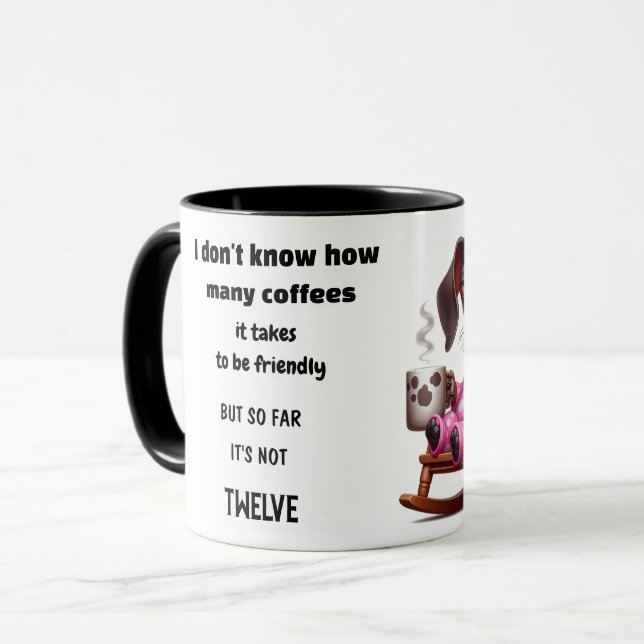 Caneca Humor de Café Dachshund (Frente Esquerda)