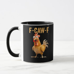 Caneca Humor de Frango Engraçado F-Caw-F