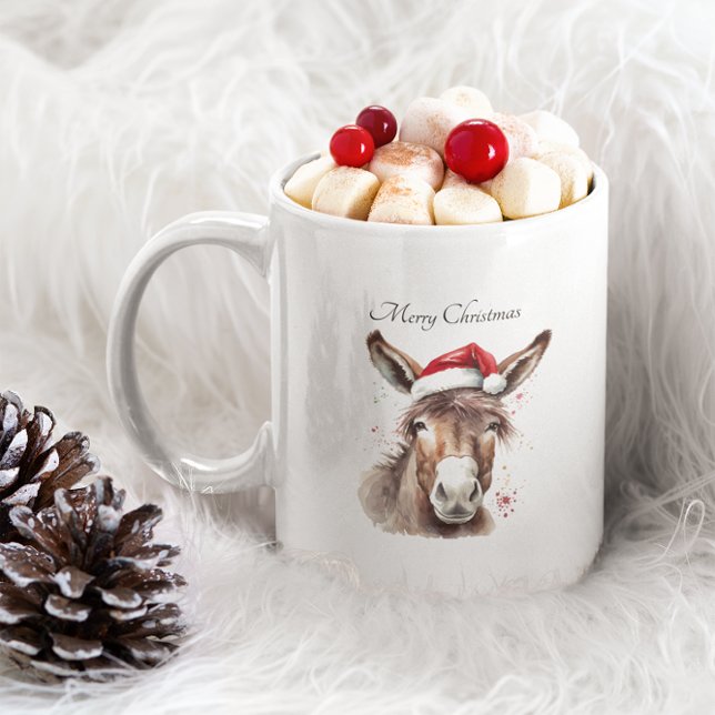 Caneca Humor de Natal com Burro Country e Café (Criador carregado)