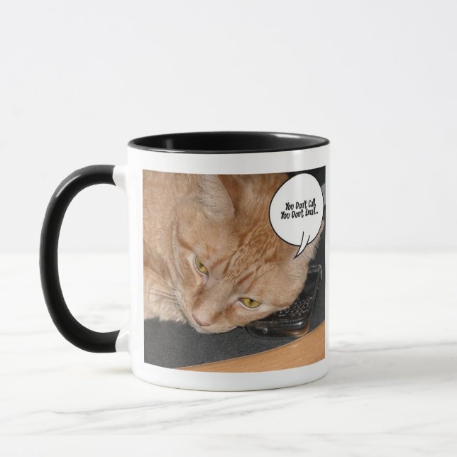 Caneca Humor do Gato Listrado Laranja (Esquerda)