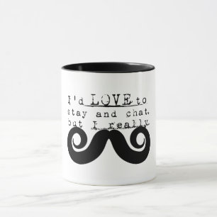 Caneca Humor Negro Divertido Eu Bigode
