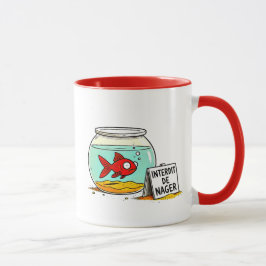 Caneca Humour : Un poisson rouge dans son bocal.