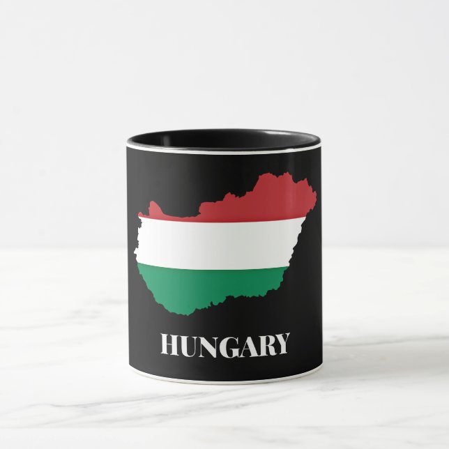 Caneca Hungria, silhueta e bandeira, (Centro)