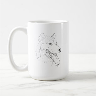 Caneca Husky – Caneca de Café com Desenho à Mão