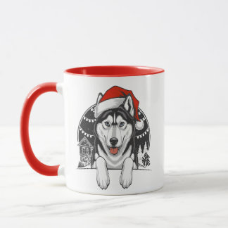Caneca Husky Christmas – Festive Winter Dog