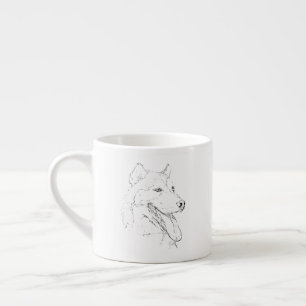 Caneca Husky – Xícara de Café com Desenho à Mão