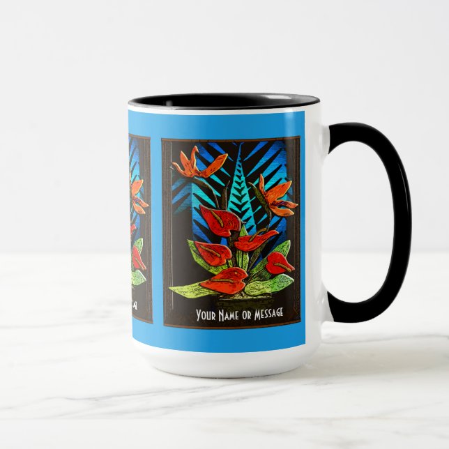 Caneca Hwiian Anthuriums (Mug Personalizado) (Direita)