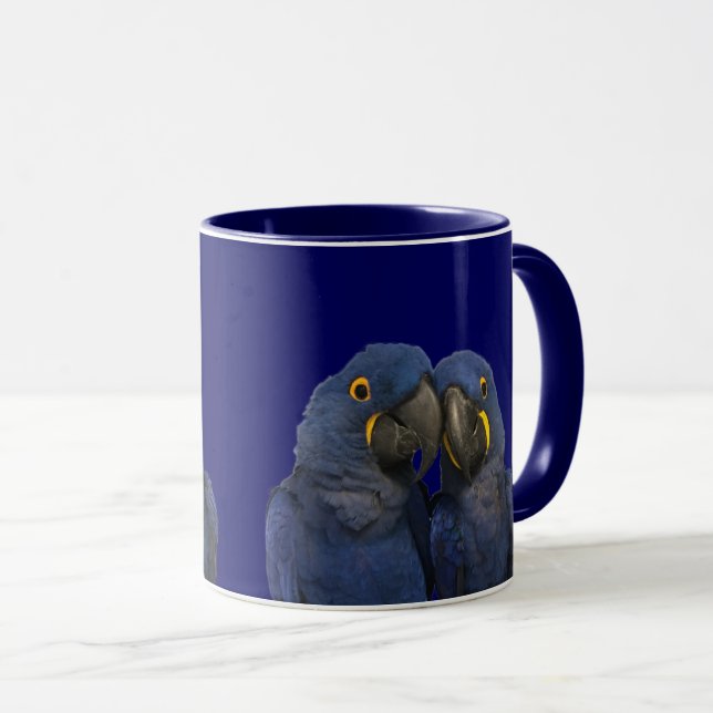 Caneca Hyacinth Macaw Pássaro Rare Azul (Frente Esquerda)