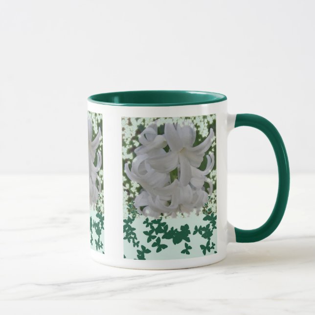 Caneca Hyacintos brancos e borboletas Mug (Direita)